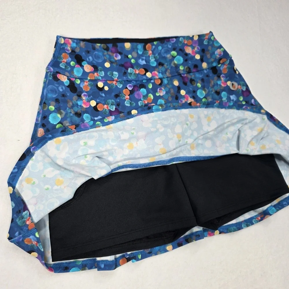 Dona Jo Womens Pickleball Tennis Golf Athletic Wear Polka-Dot Skort Skirt Size S